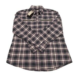 John Varvatos Men’s XXL Purple/Gray Plaid button up shirt NWT, $185 MSRP
